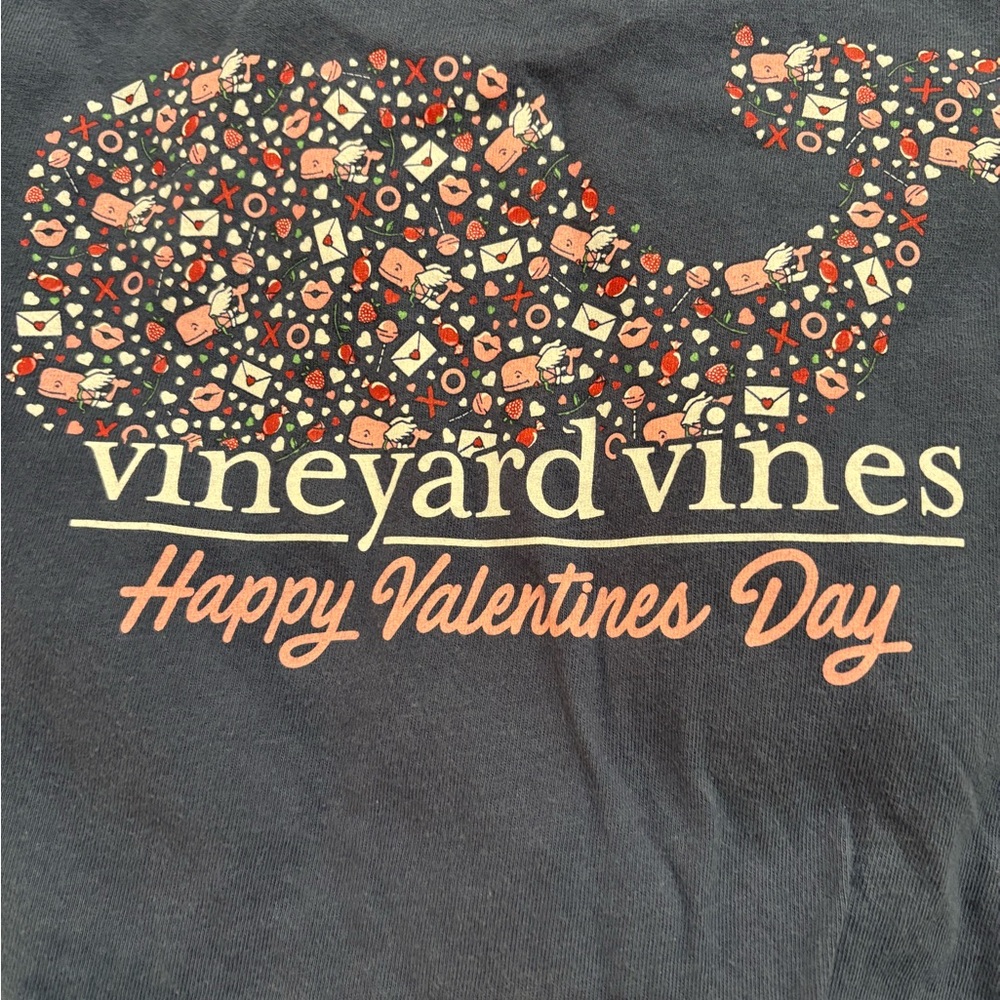 Vineyard Vines Kids Valentine's Whale Tee - Dark Blue